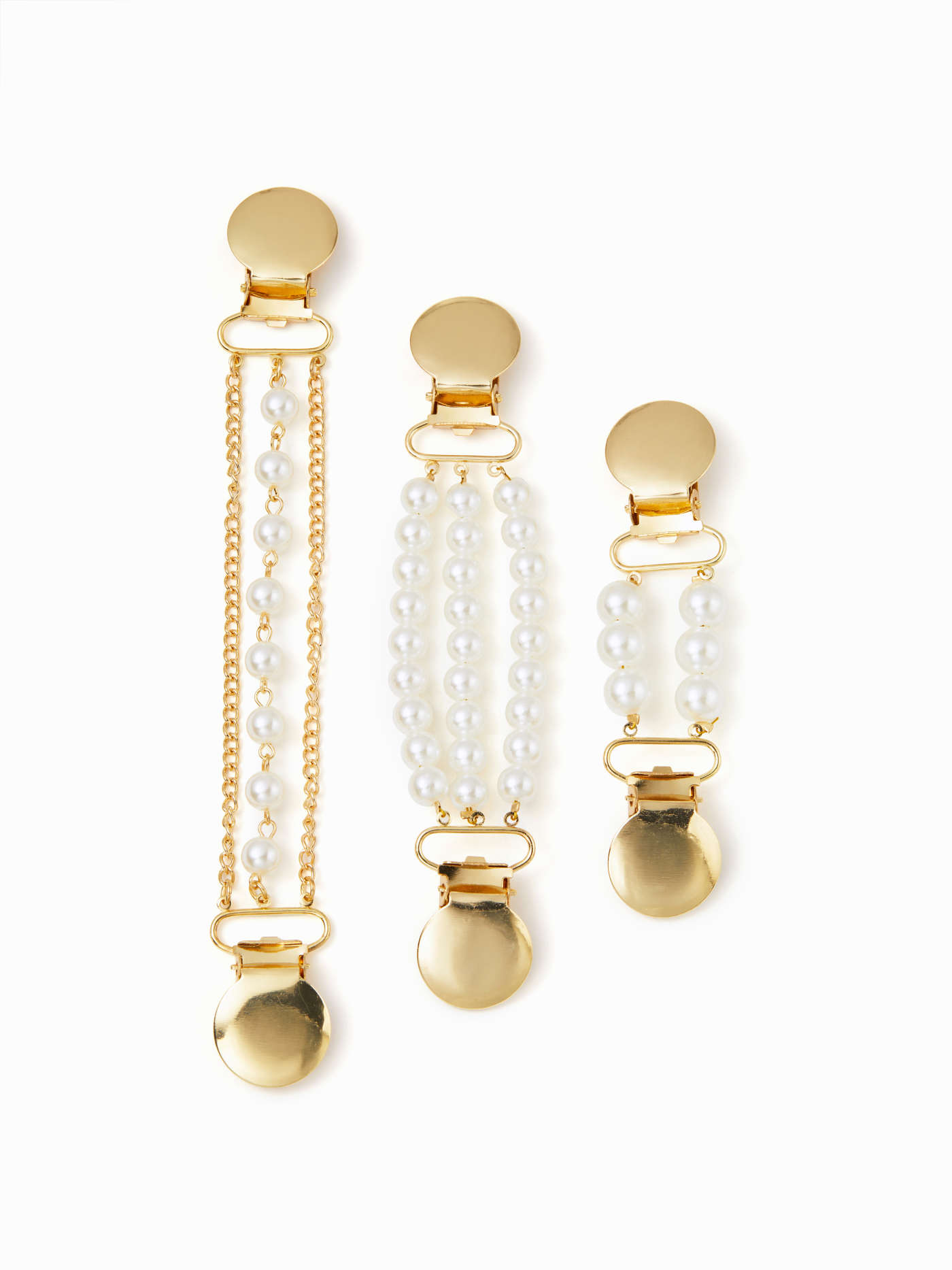 3PCS FAUX PEARL BEADED SWEATER CLIP