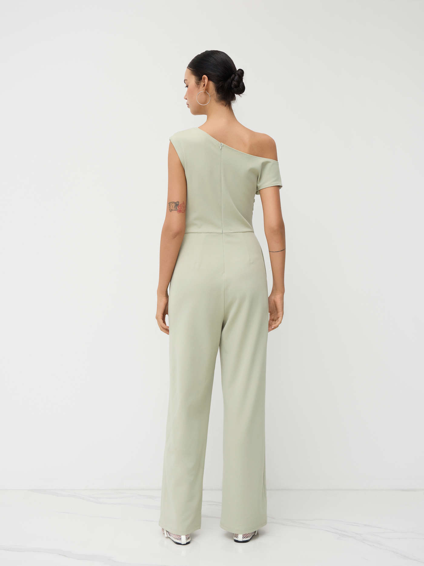 Mesh Ruffle Hem Maxi Dress