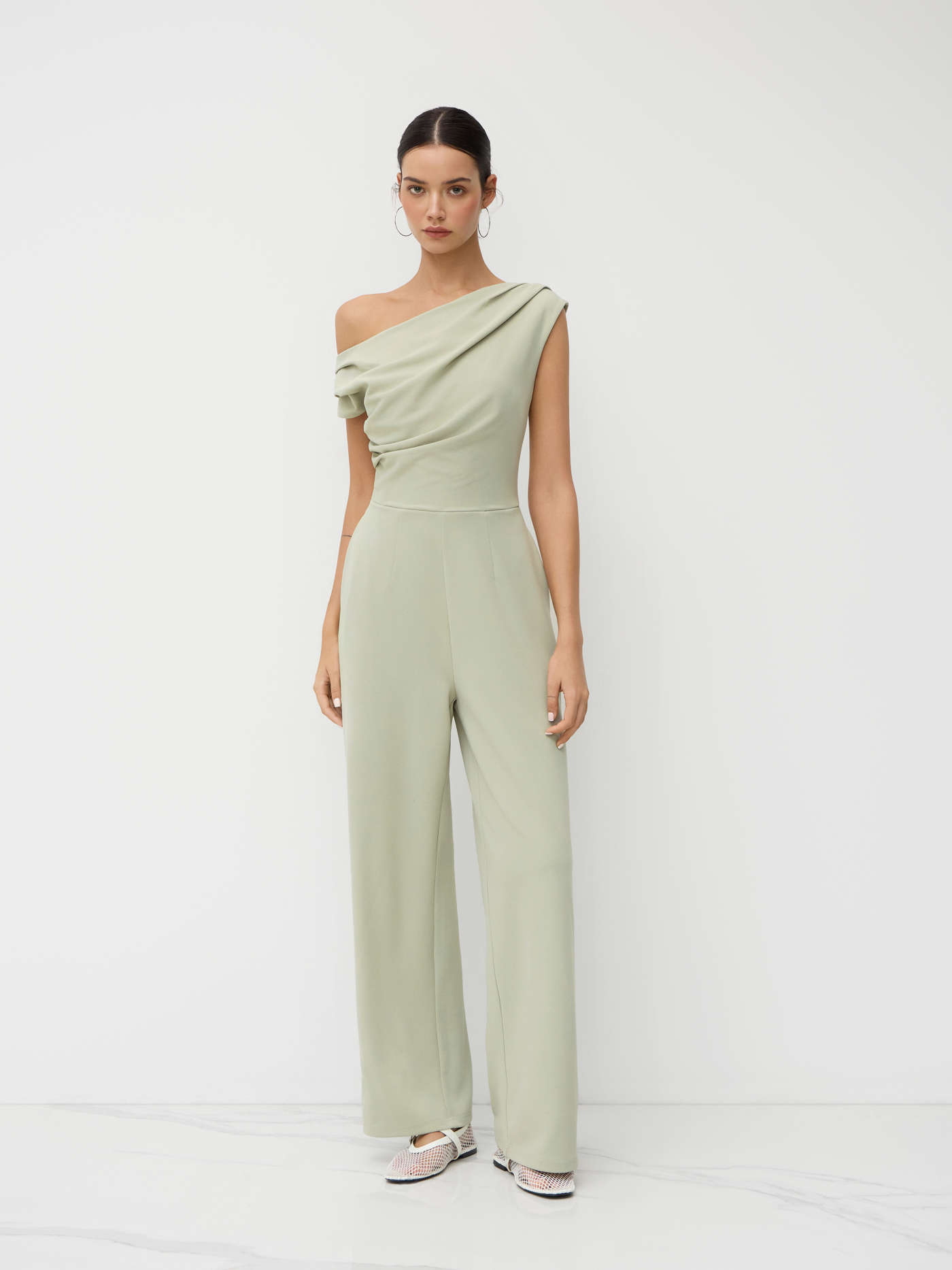 Mesh Ruffle Hem Maxi Dress