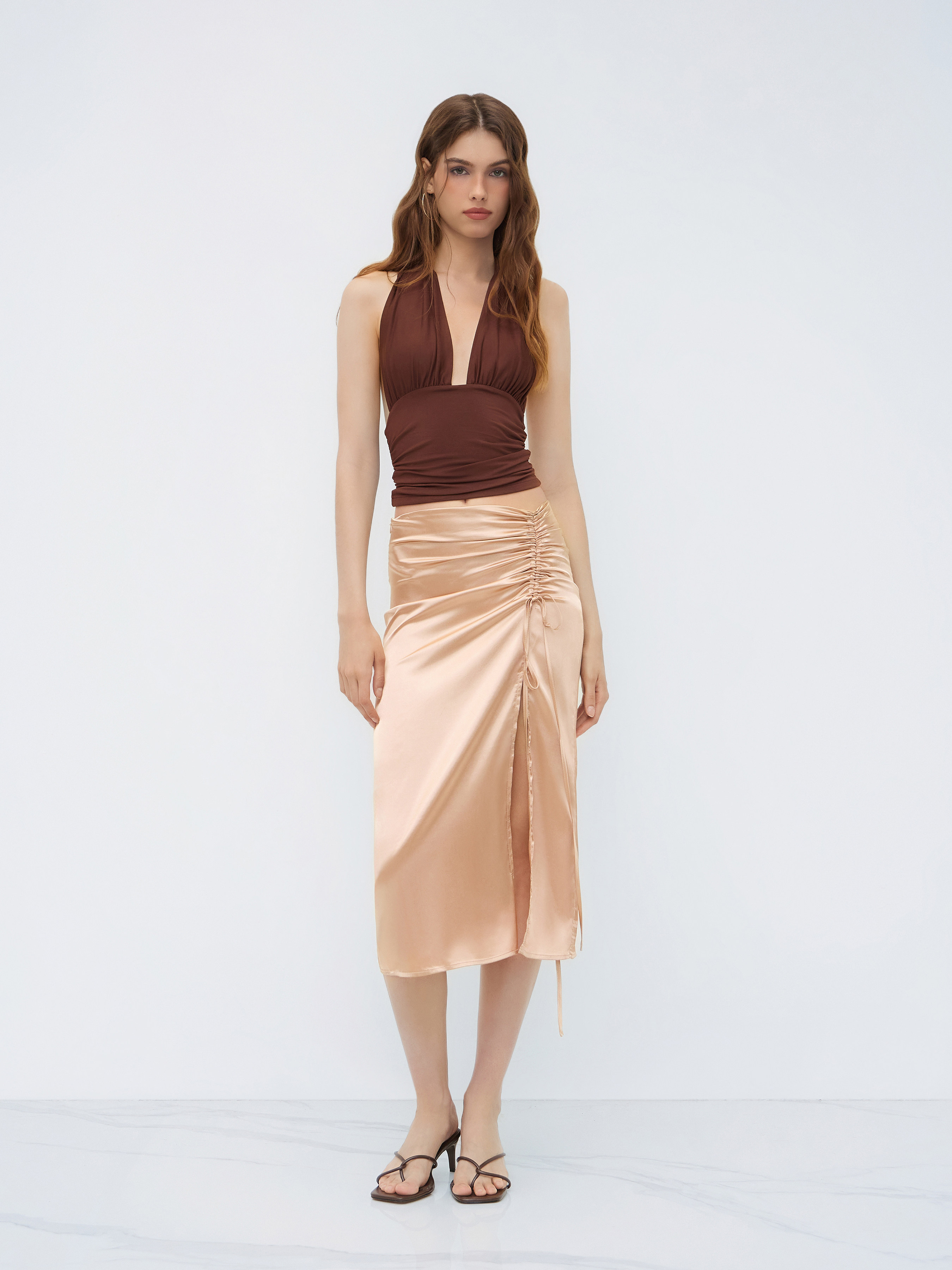 【COLOR iN ID】satin long skirt Amazon.com: Satin Skirts for Women Trendy, High Waisted