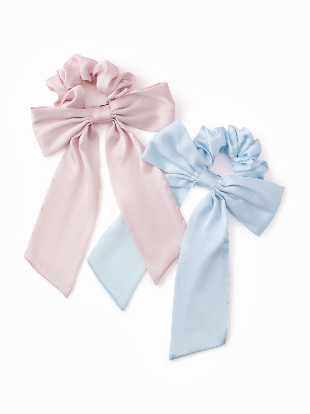 2PCS BOWKNOT SATIN HAIR TIE SET 