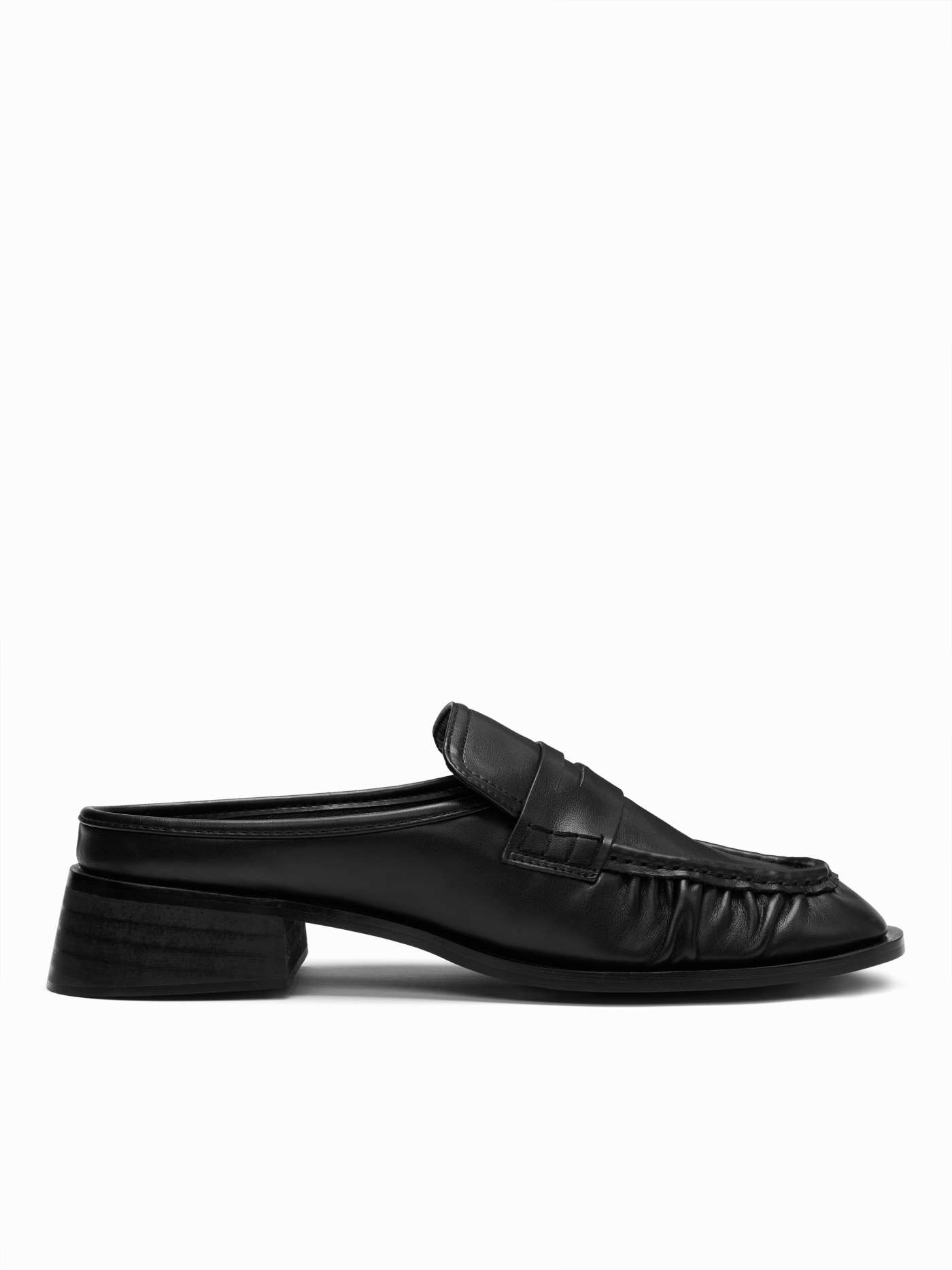 PLEATED MULE LOAFERS