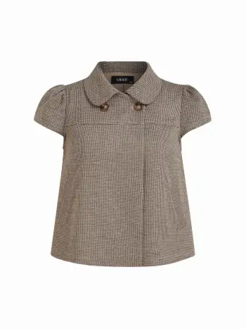Cotton-blend Boat Neck Polka Dot Ruched Tee & Mini Skirt Curve & Plus