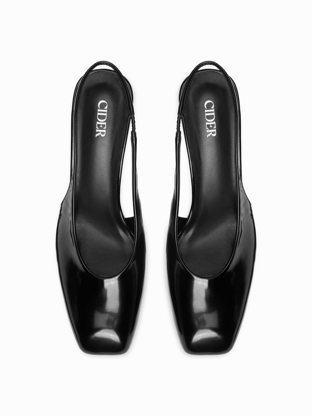 SQUARE TOE SLINGBACK CHUNKY HEELS