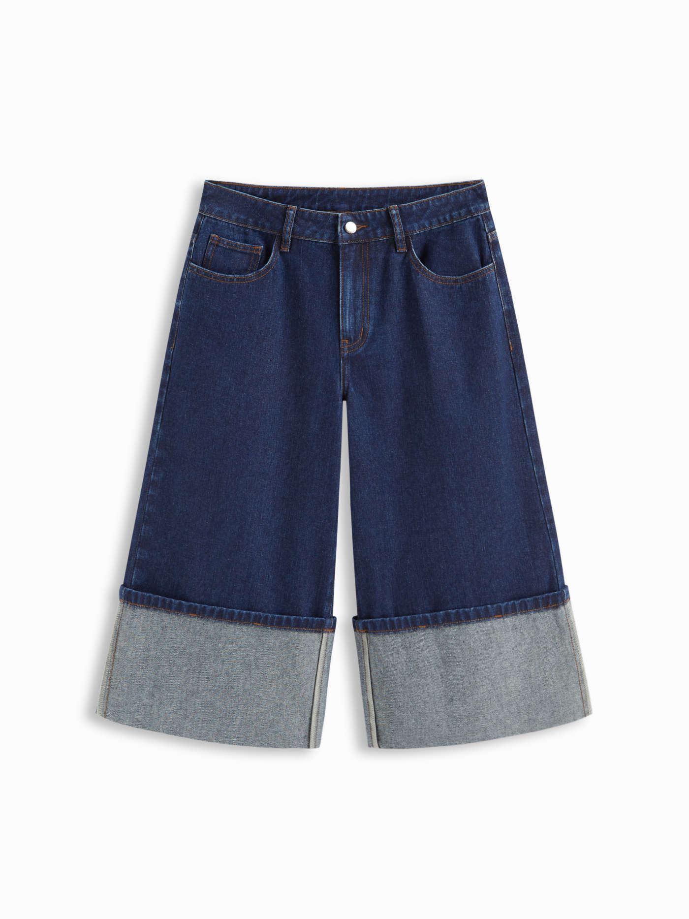 Cider Denim Low Rise Roll Hem Capri Jeans