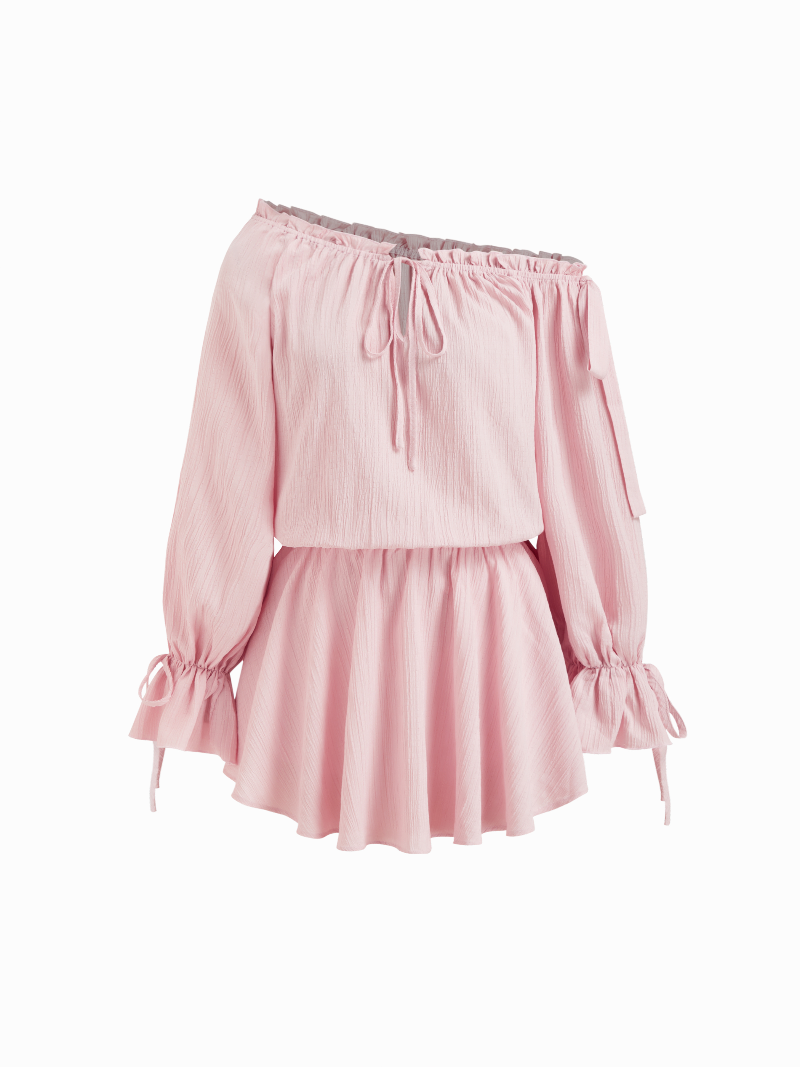 overdue flair ♥ BABYDOLL MINI DRESS /追跡付 Woven Bowknot Front Babydoll Dress For Date