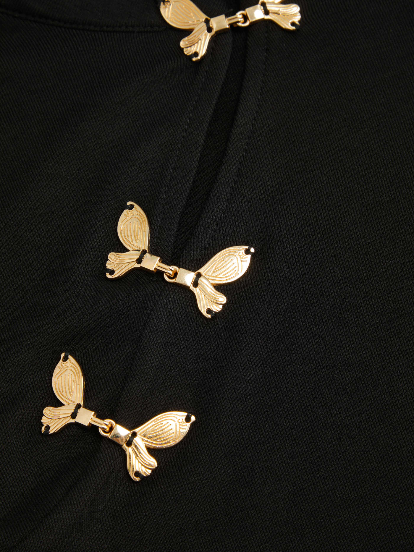 Mandarin Collar Metal Detail Cut Out Ruched Split Top