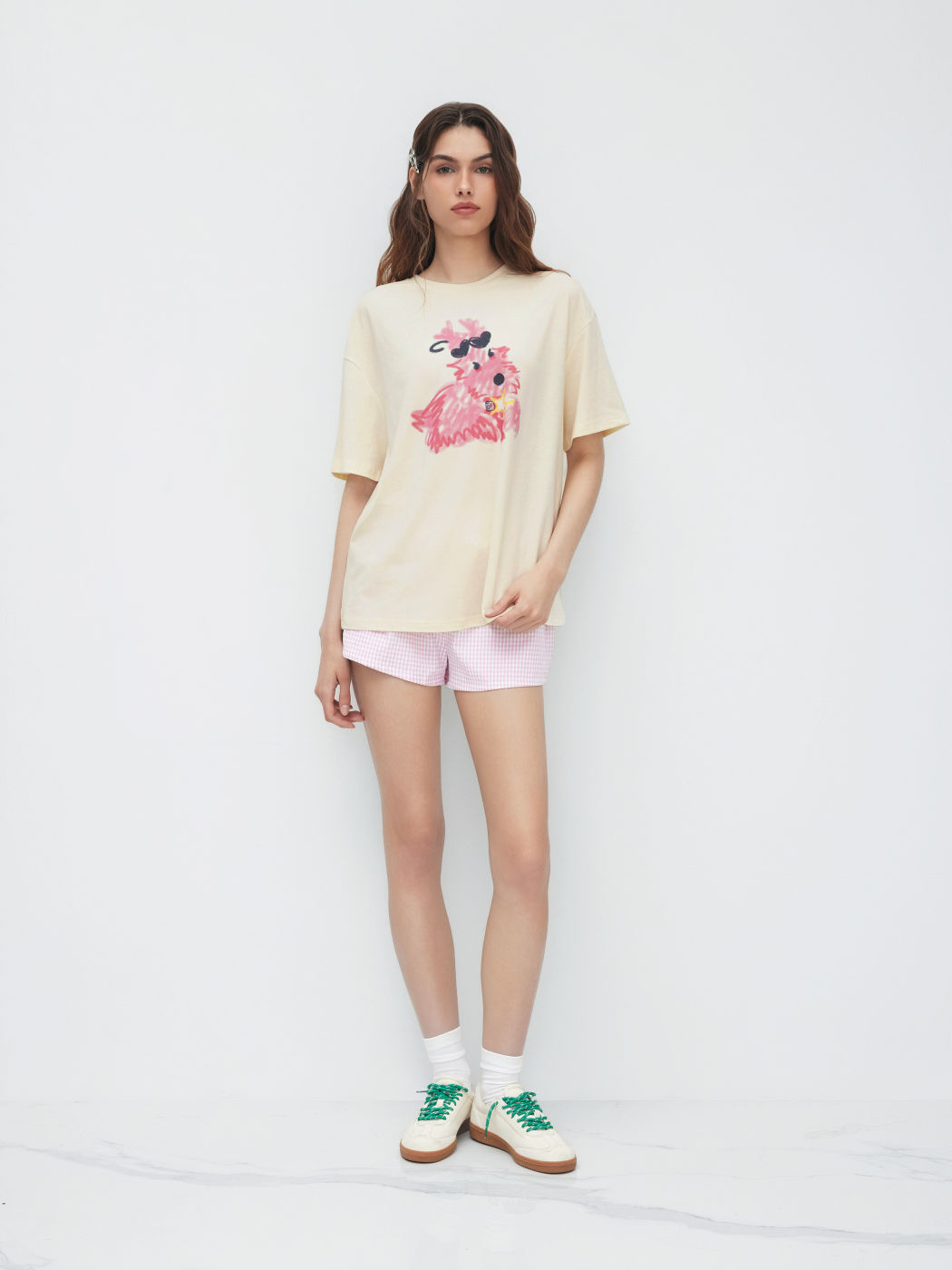 Dog Graphic Cotton-blend Oversized Tee