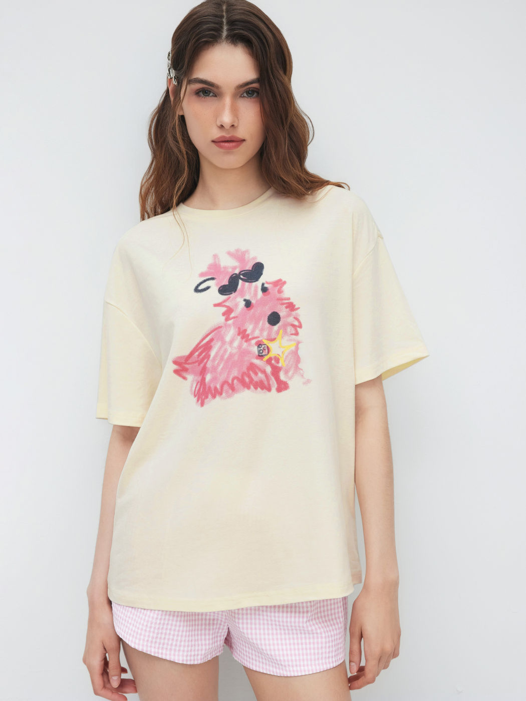 Dog Graphic Cotton-blend Oversized Tee