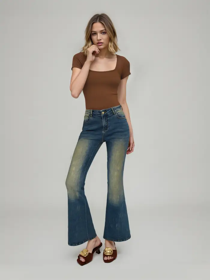 Solid Square Neck Short Sleeve Bodysuit