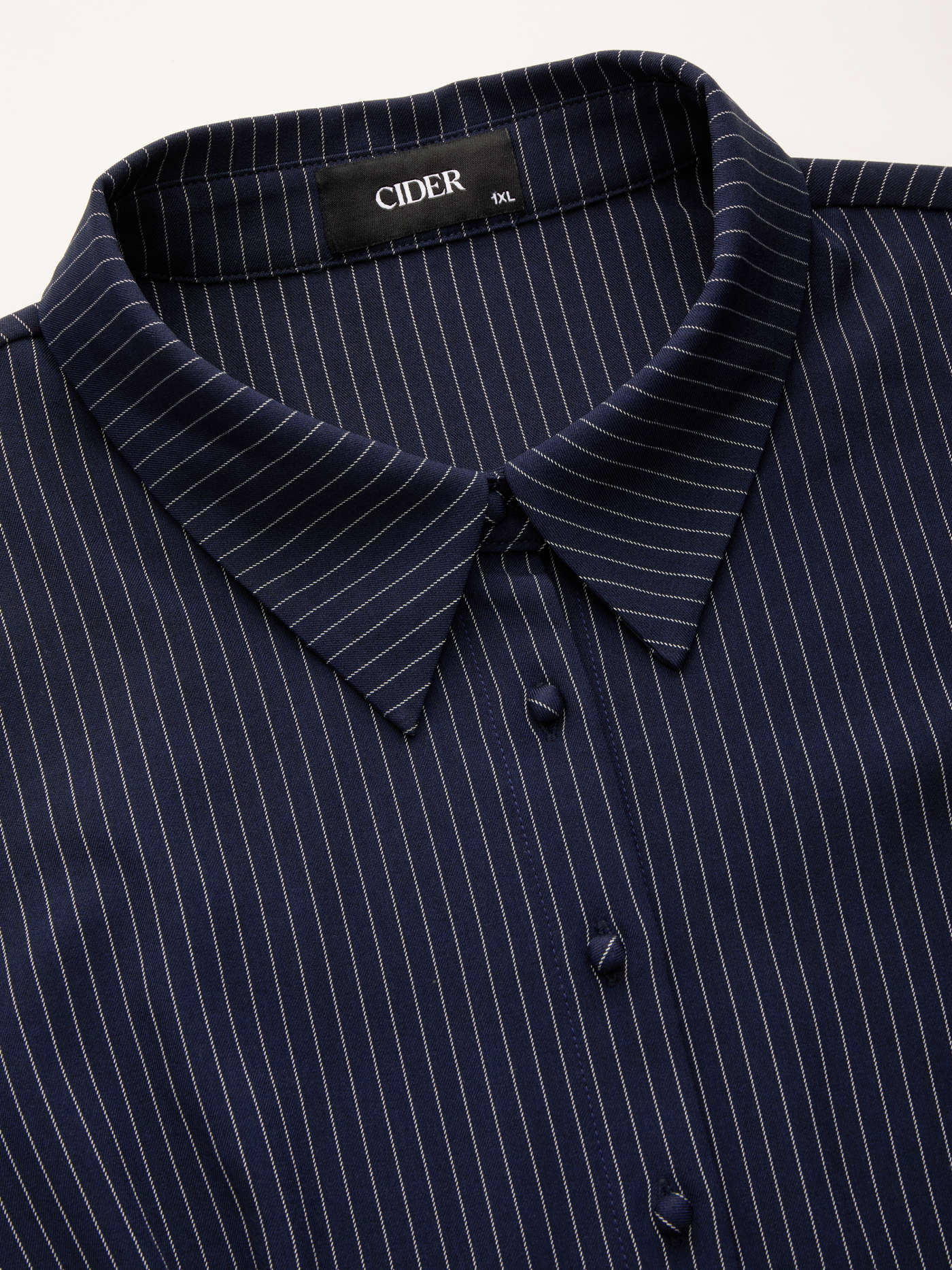 Collar Stripe Cinched Waist Bell Sleeve Shirt Curve & Plus
