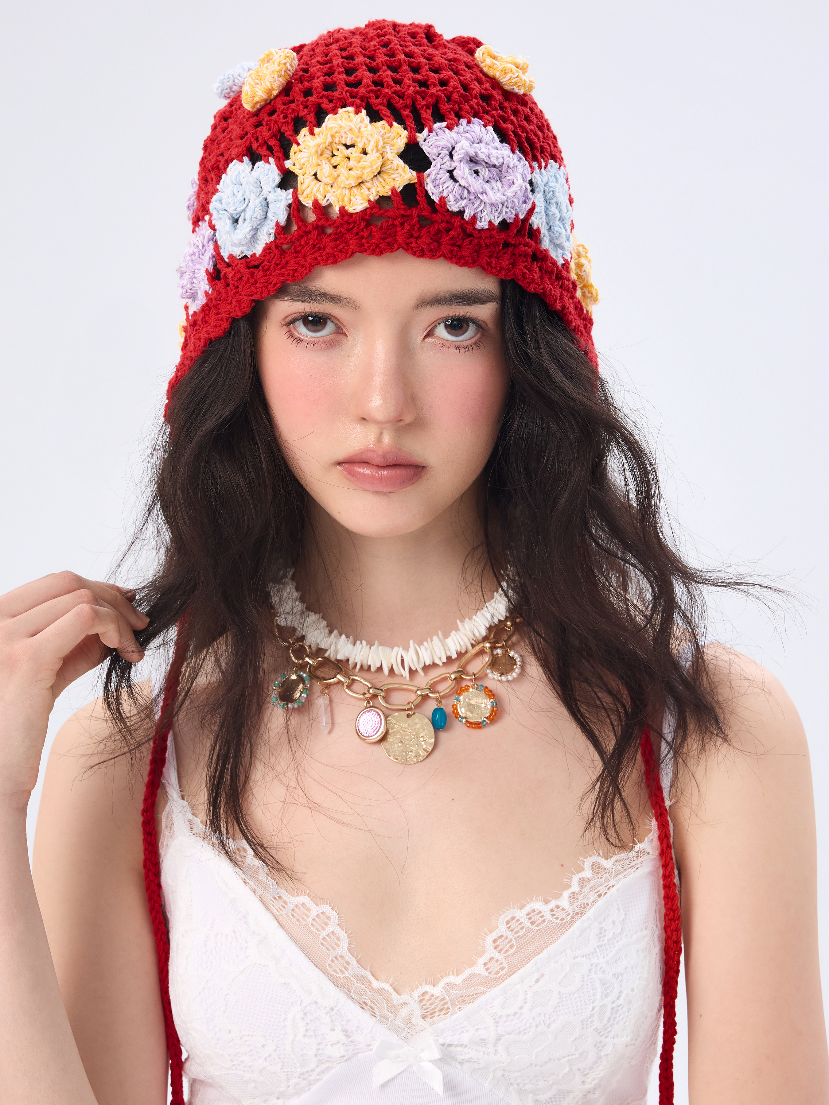 ニットキャップ・ビーニー THE GREATEST Flower Beanie 4FK1148 THE GREATEST Flower Beanie 4FK1148 (THE GREATEST/ニット