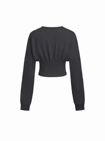 CDR Rüschiges V-Hals-Pullover