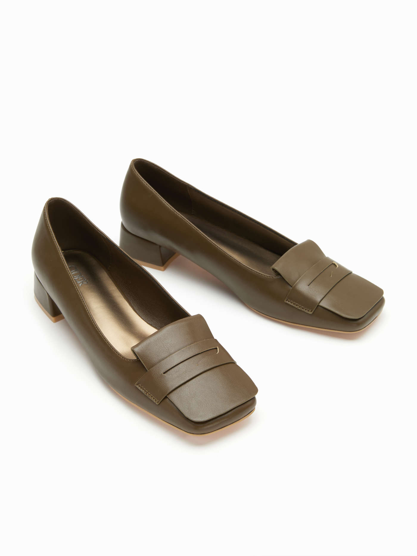 SQUARE TOE CHUNKY HEELS