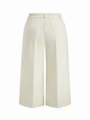 Mid Rise Pleated Wide Leg Trousers Curve & Plus