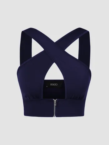 Tank-Top mit Ausschnitt und Kreuz