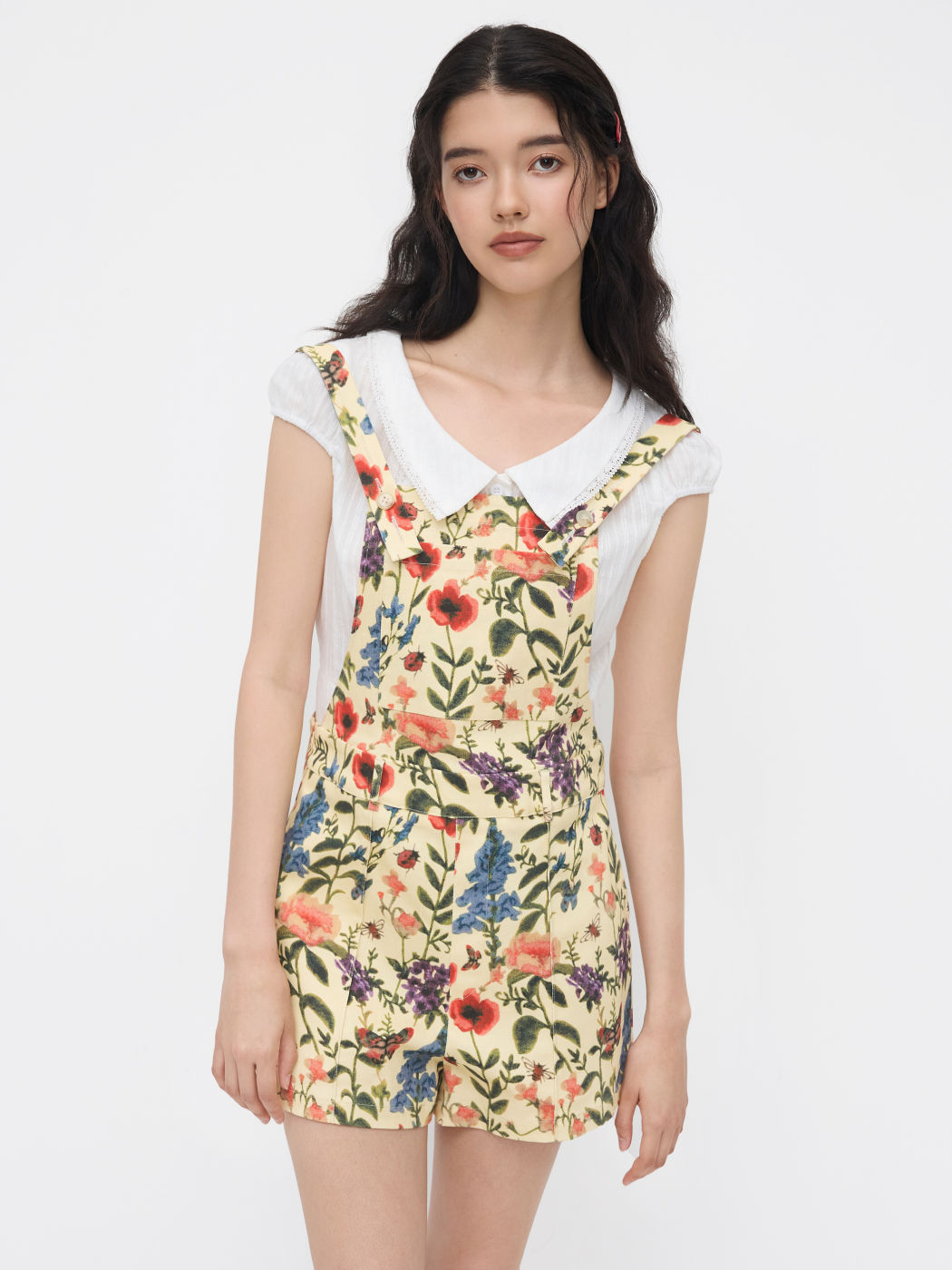 100% Cotton Square Neck Floral Romper