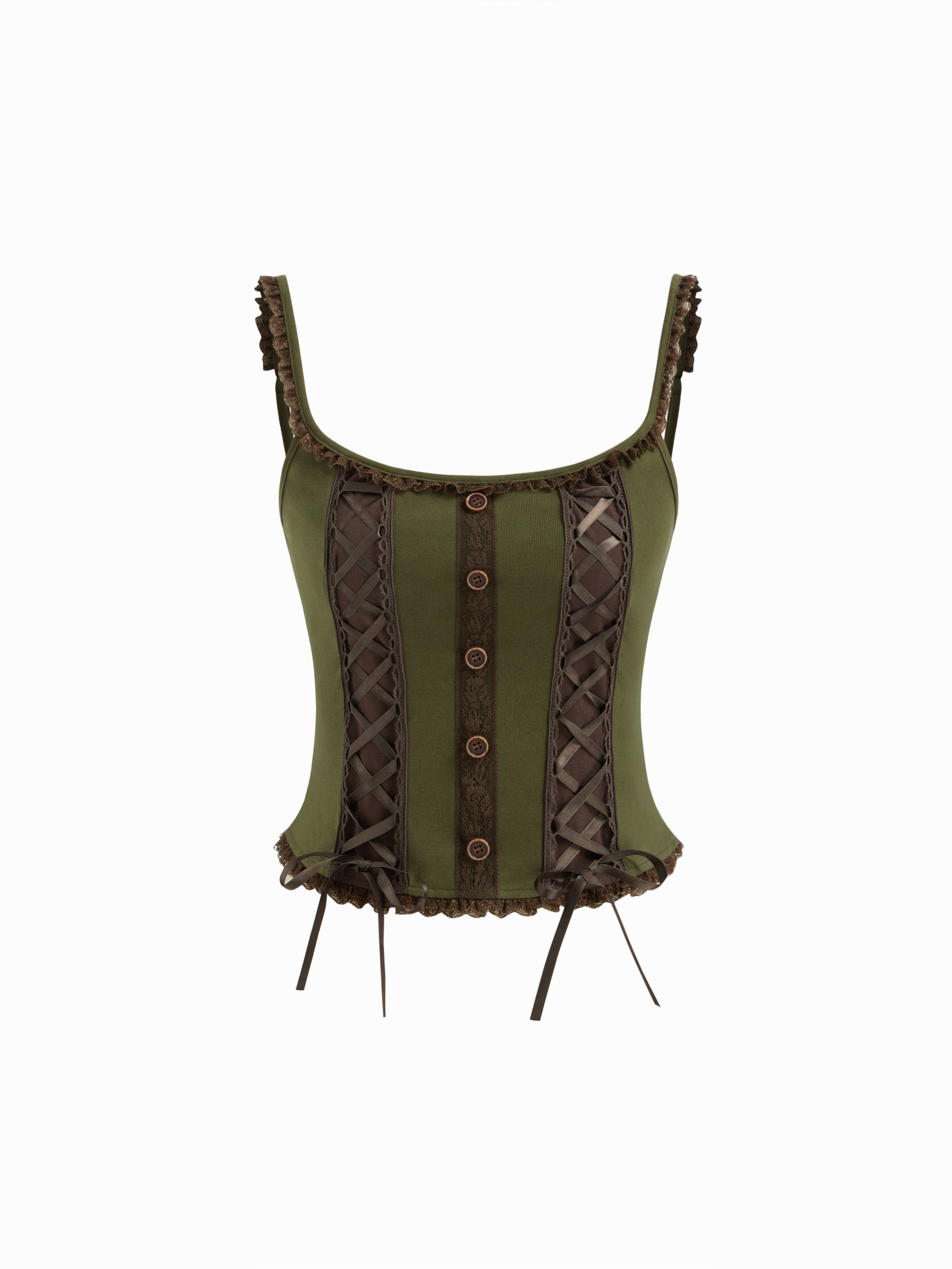 S cow lace up vest theredthread Man & Seahorse Pattern Vest
