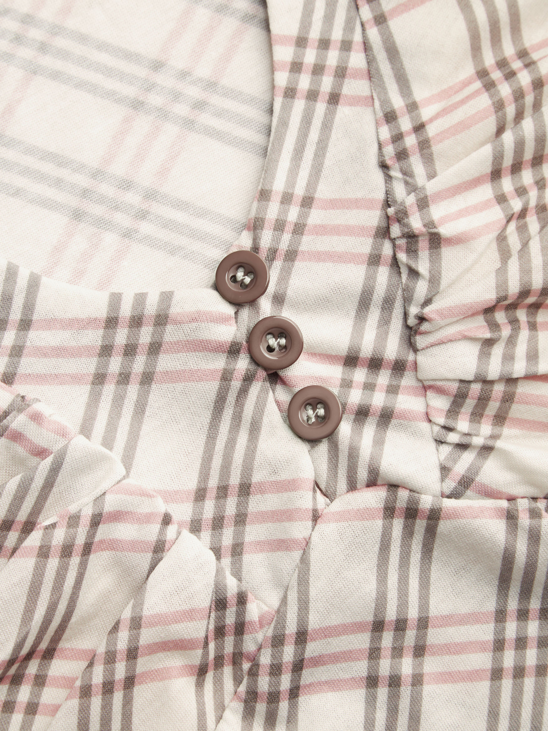 Polka Dot Mandarin Collar Short Sleeve Knotted Ruched Top