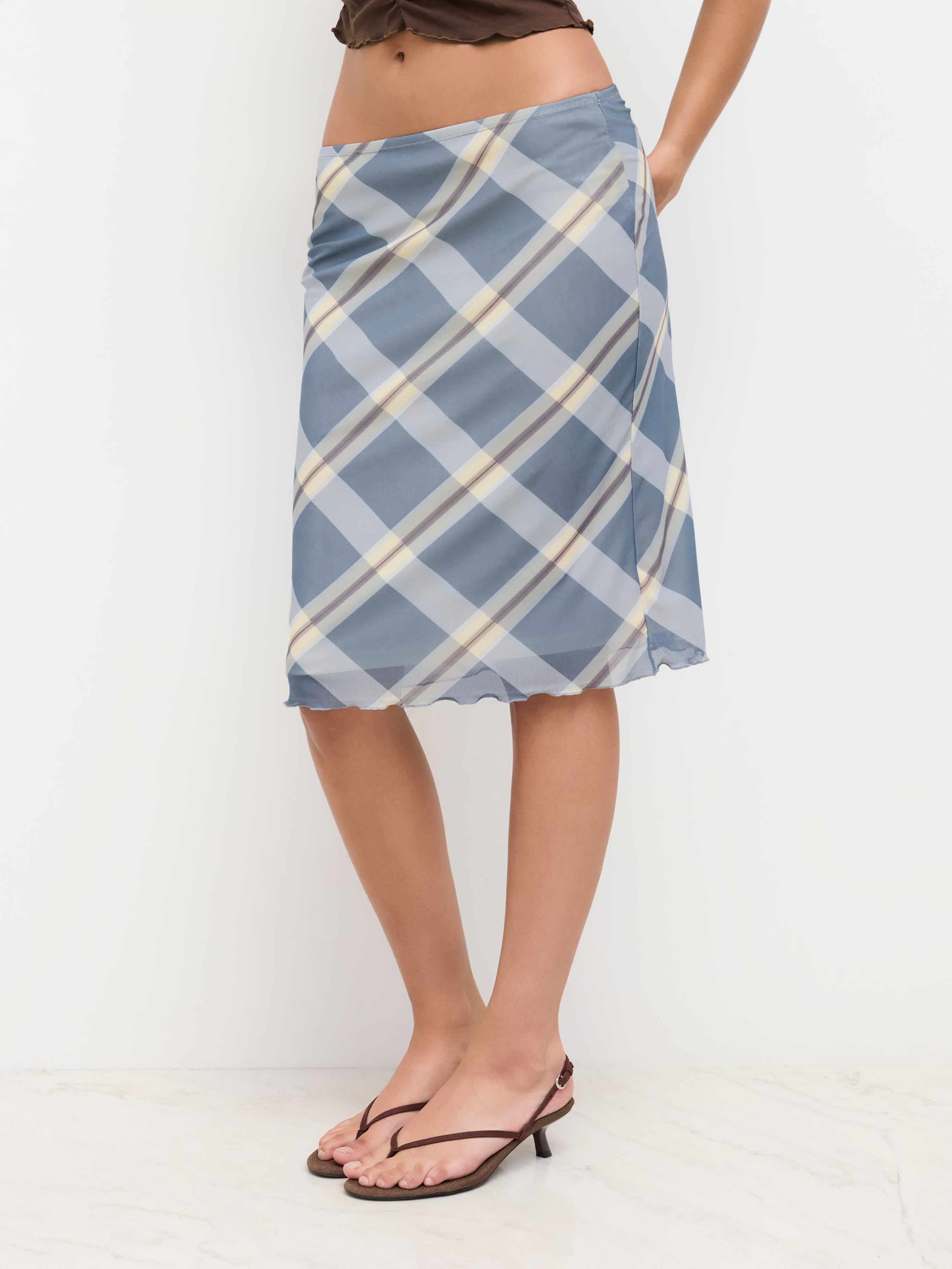 【LOW CLASSIC】 STRING CHECKED MIDI SKRIT / 追跡付 Amazon.com: DAZCOS Plaid Slit Thigh Midi Skirt for Women US