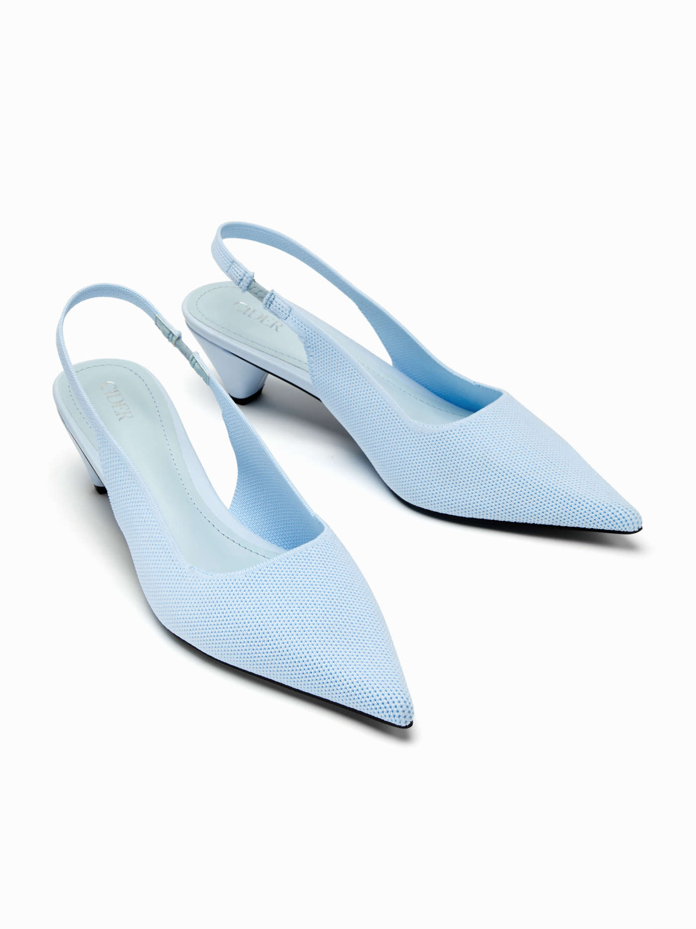POINTED-TOE SLINGBACK KITTEN HEELS