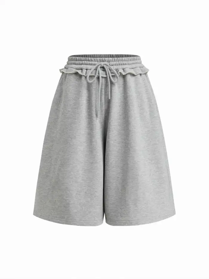 Cotton-blend Mid Rise Striped Drawstring Barrel-leg Trousers