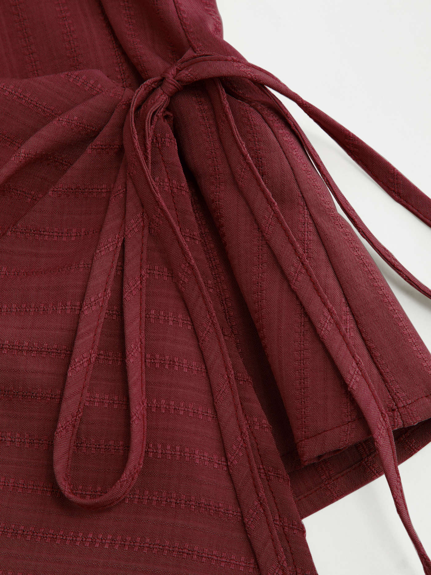 Woven Stand Collar Texture Ruched Knotted Tank Top For Work
