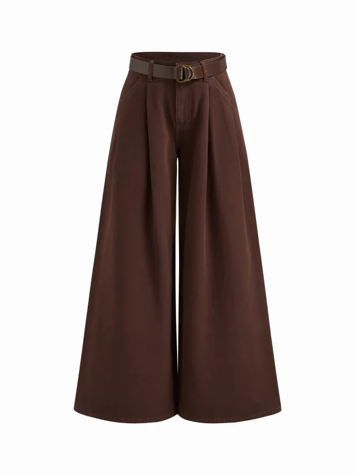 Mid Rise Lettuce Trim Pleated Layered Midi Skirt