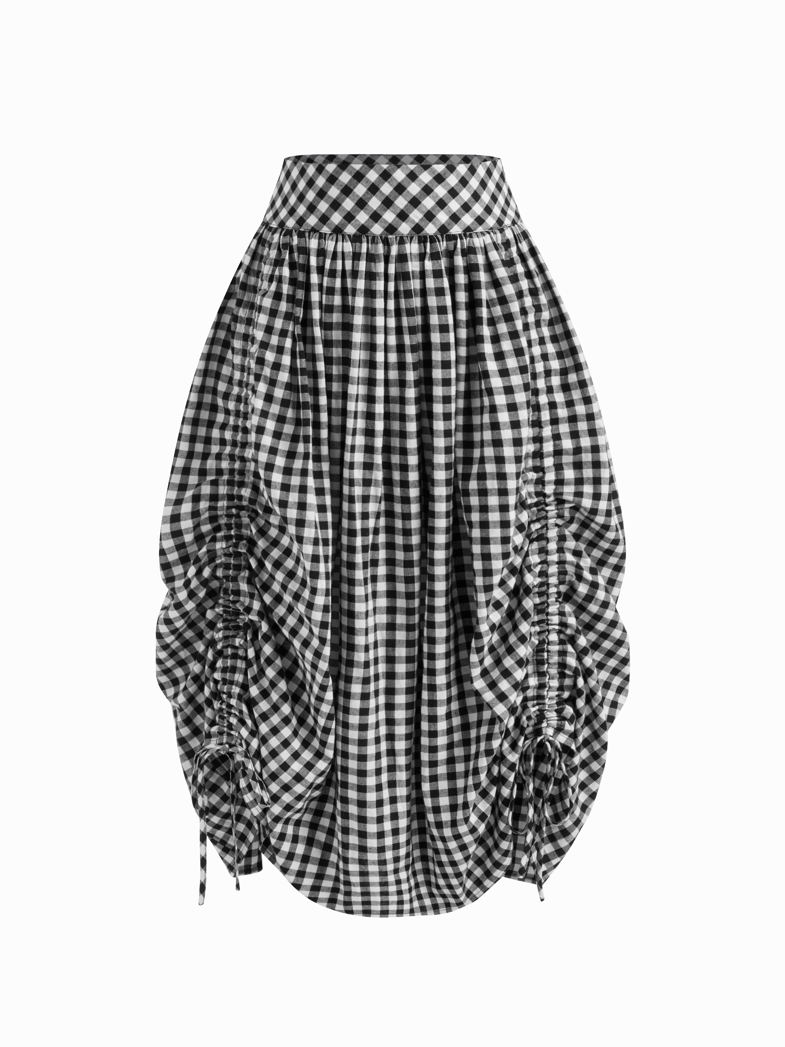 織布 ミッドライズ フローラル ラッフルヘム マキシスカート