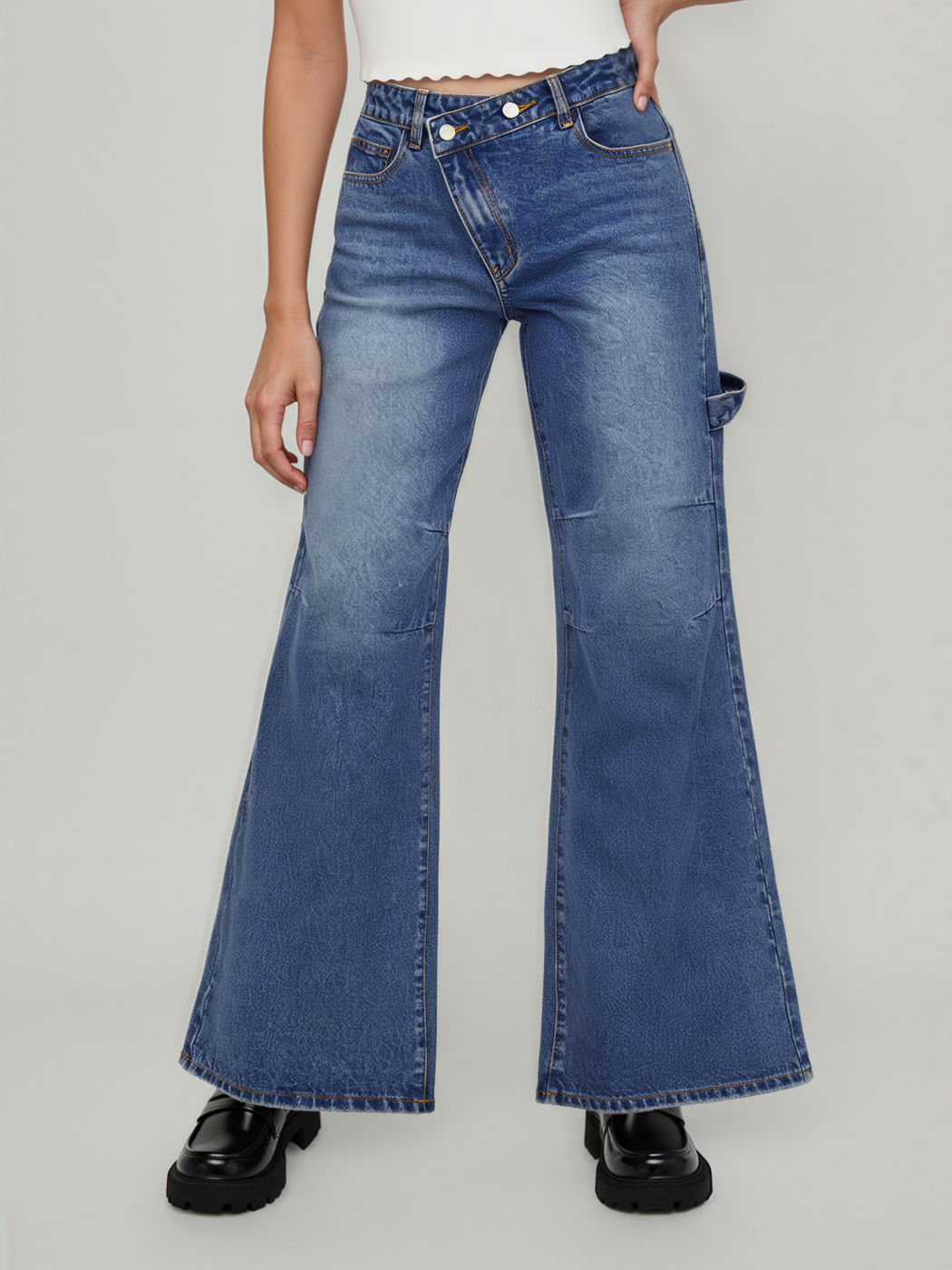 Cider Denim Low Rise Solid Pocket Jeans