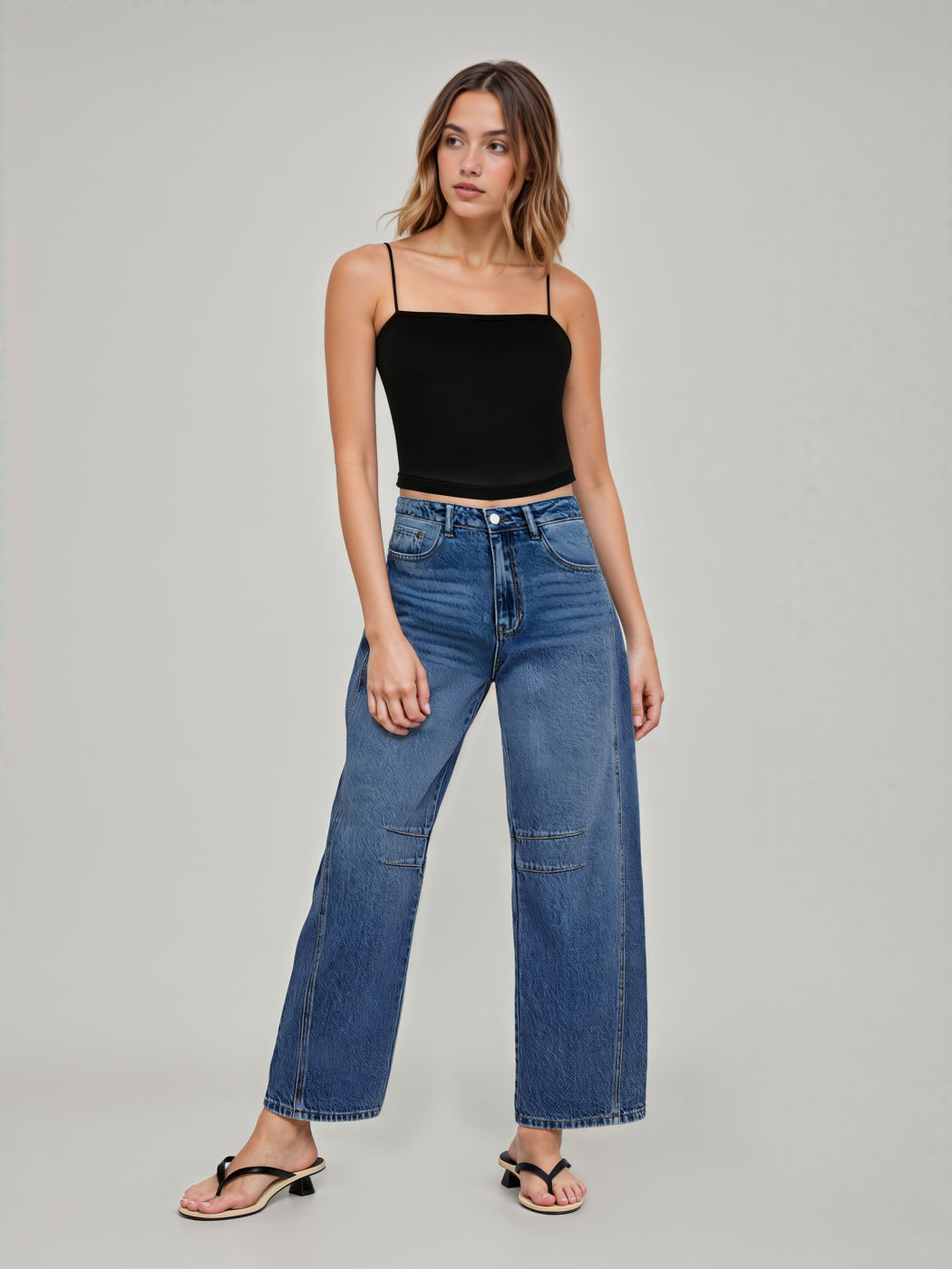 Cider Denim Low Rise Barrel-leg Jeans