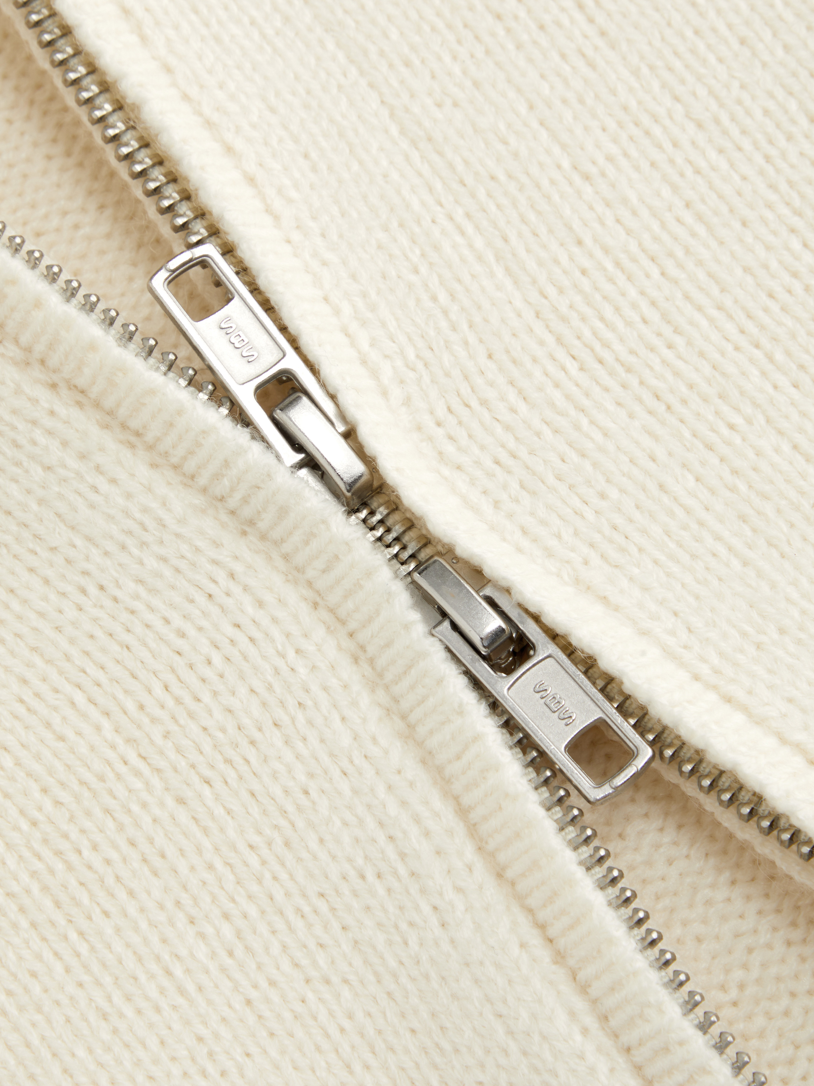 Knit Hooded Long Sleeve Contrasting Binding Zip Through Cardigan