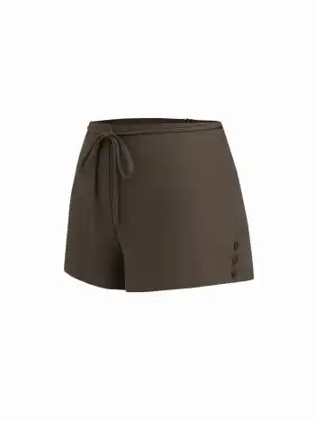 Tief sitzende Mikro-Shorts mit Knoten und Seitentasten