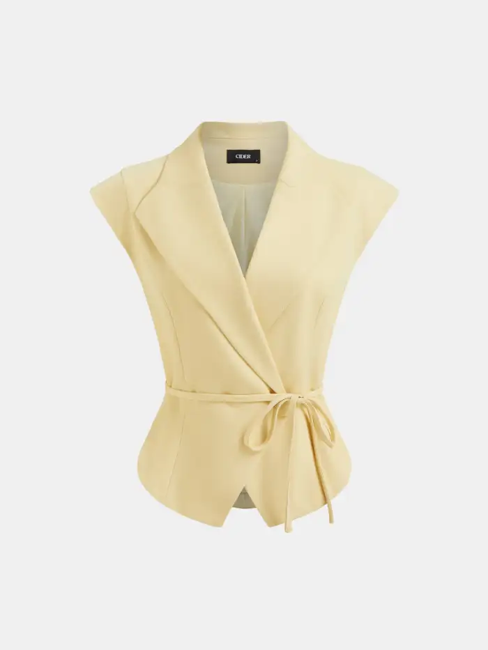 Square Neck Solid Button Vest