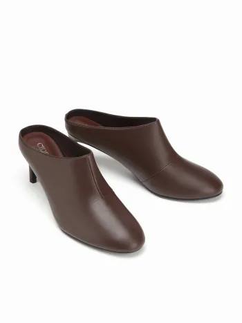 Faux-Leder Mules mit Absätzen