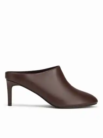 Faux-Leder Mules mit Absätzen