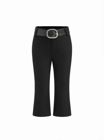 Low-Rise Capri-Zigarettenhosen mit Gürtel