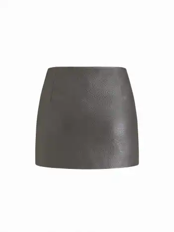 Faux-Leder Mini-A-Rocke mit mittlerem Bund