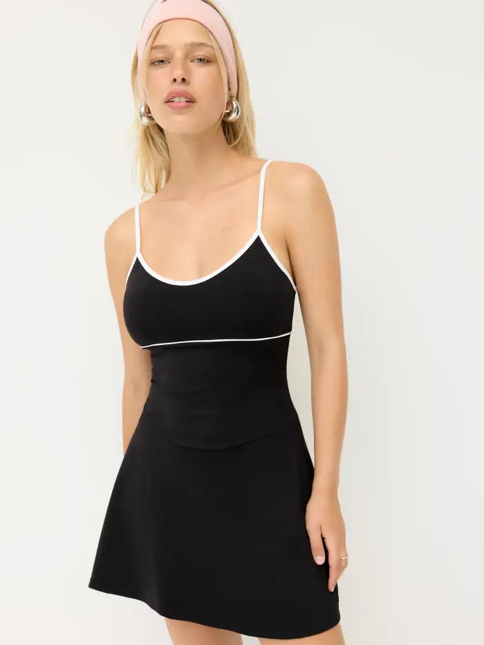 gym dress with shorts Lesmart Women's Exercise Workout Dress with Built-in Shorts