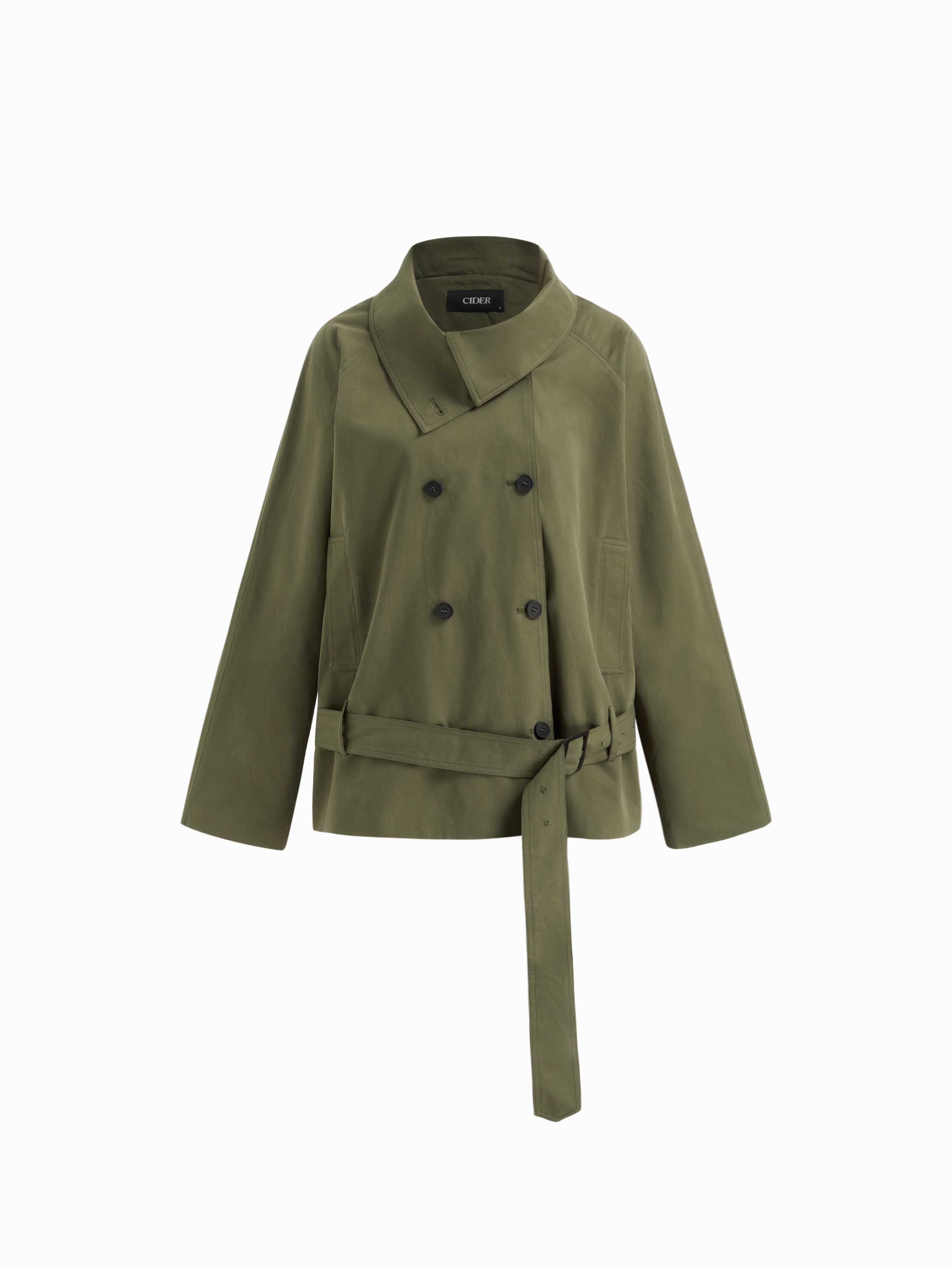 Chaqueta utilitaria de cuero sintético con cremallera