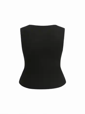 Rundhals-Ruschtanktop Kurve & Plus