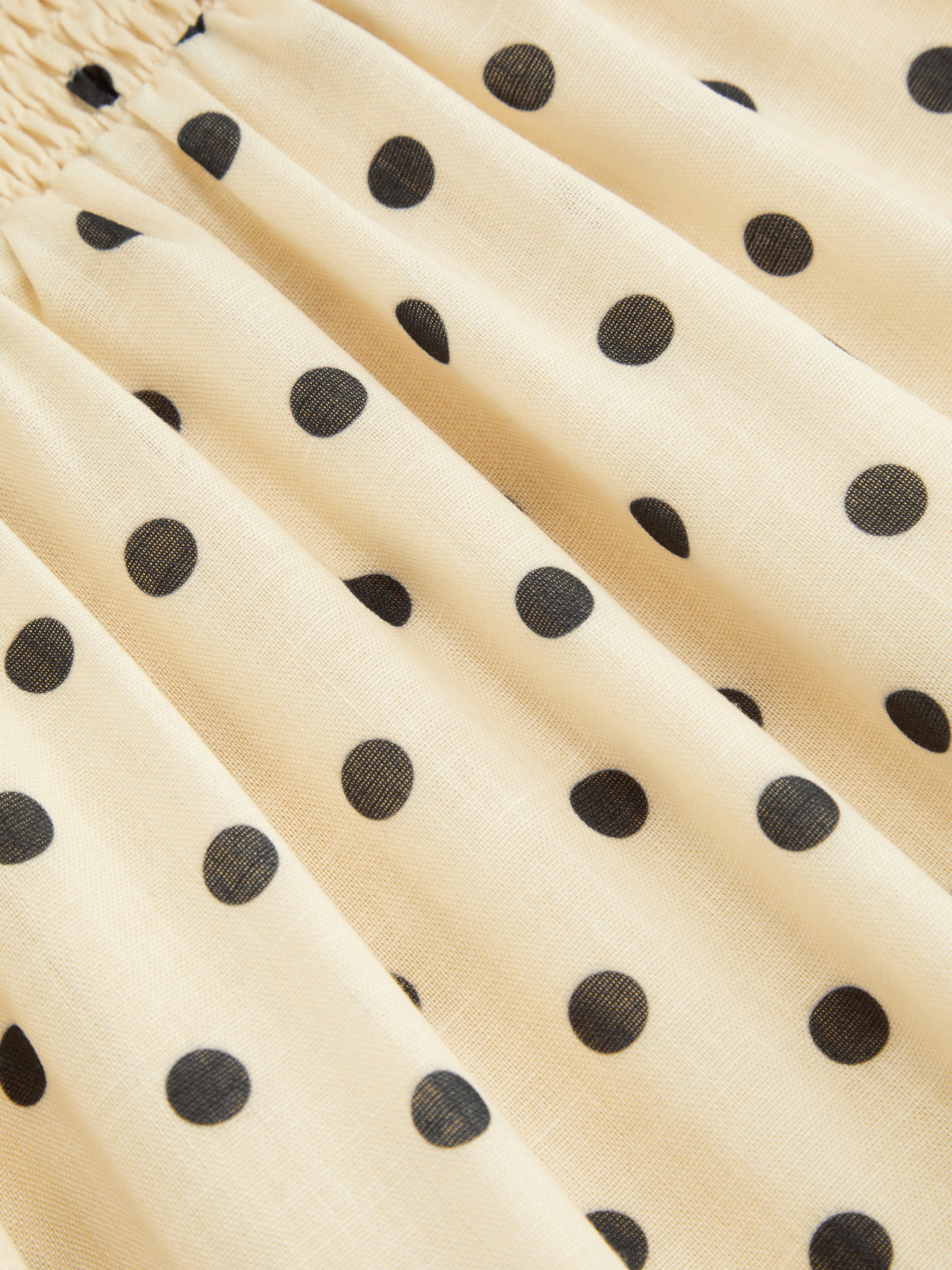 Polka Dot Square Neck Shirred Bowknot Ruffle Mini Slip Dress