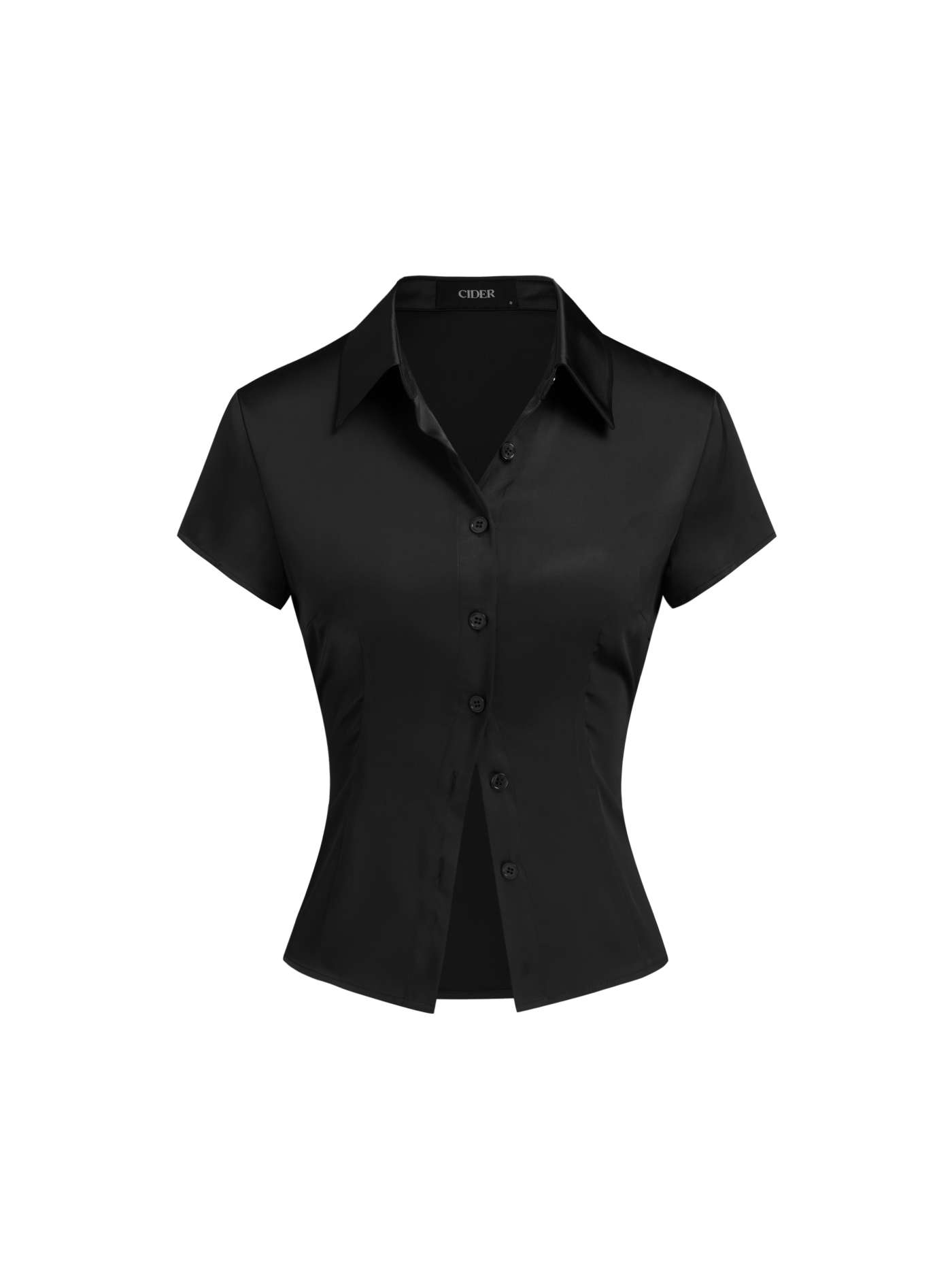 Satin Collar Short Sleeve Shirt