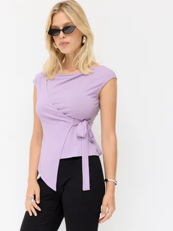 CDR Rundhals-Wrap-T-Shirt