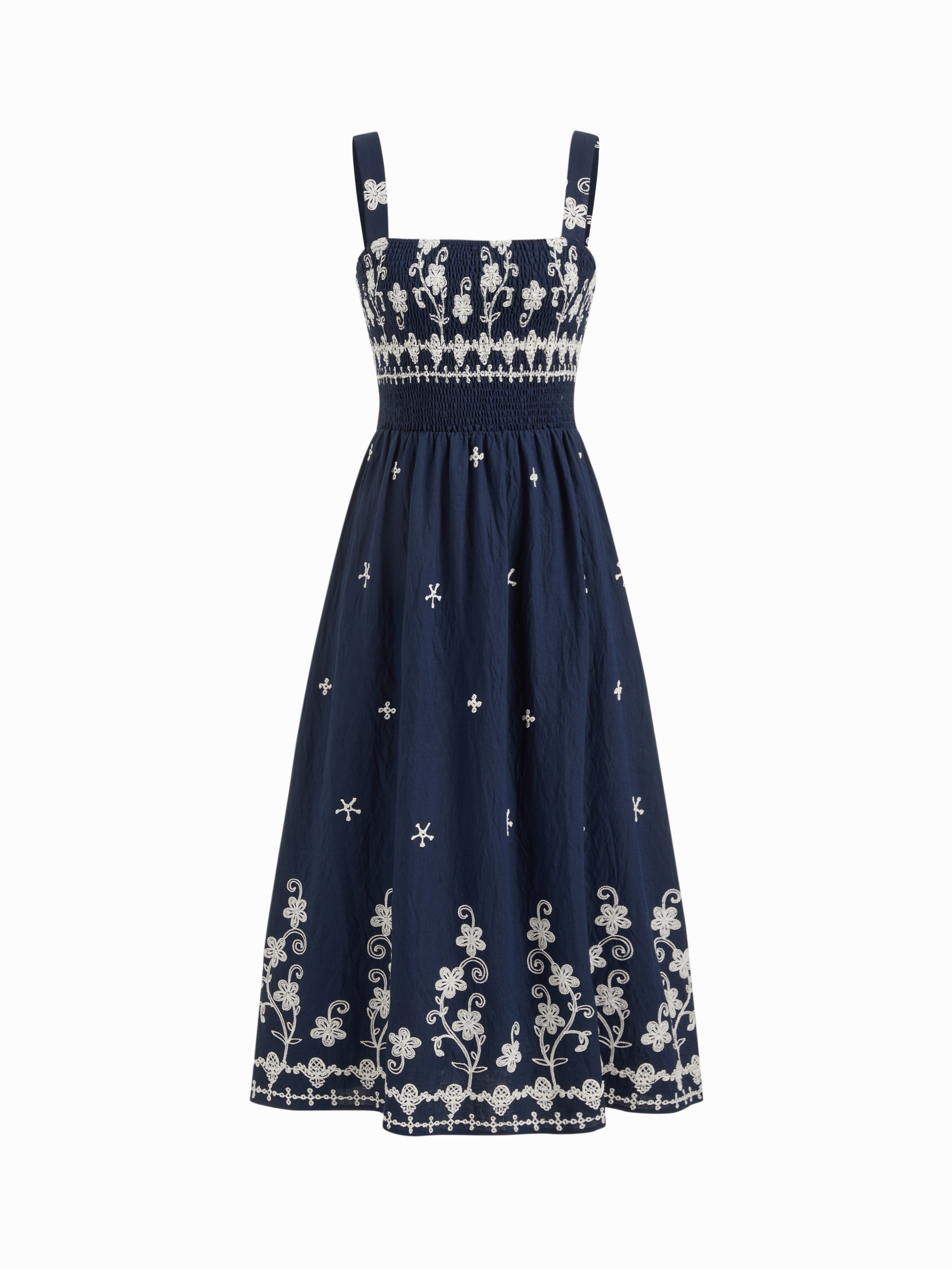 【1回着用】Lace Trimmed Floral Dress Lace Trimmed Floral Dress