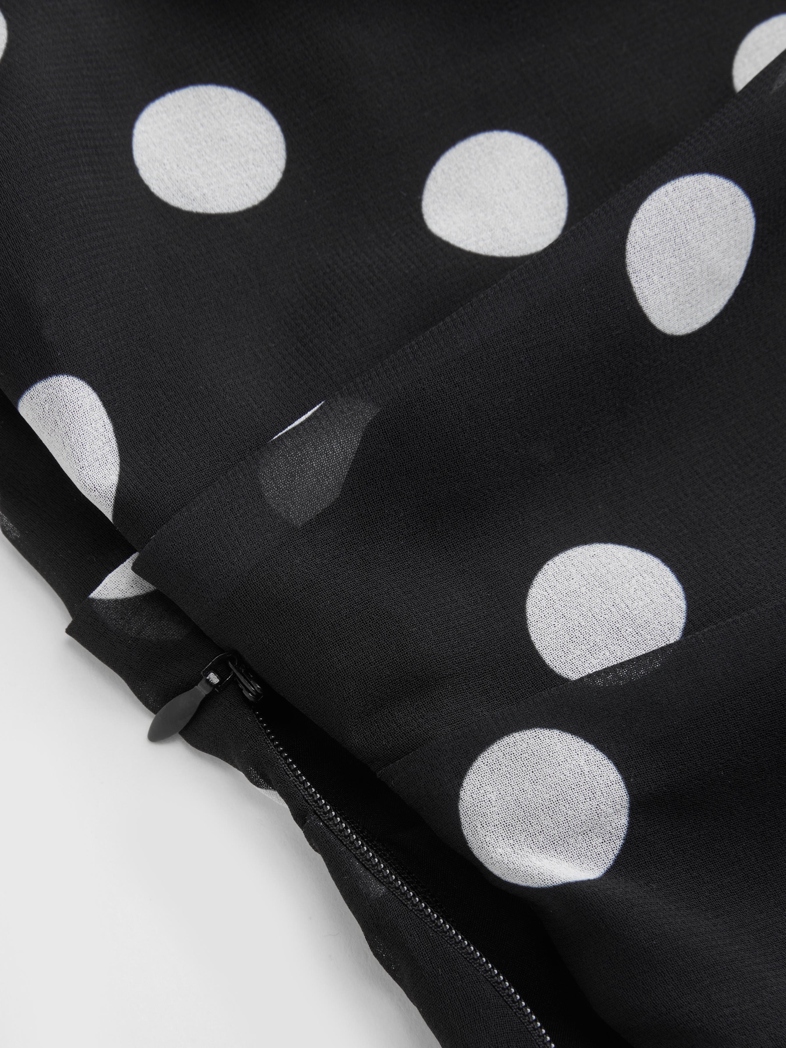 Cowl Neck Ruched Polka Dot Cami Top With Scarf & Mid Rise Mini Skirt Set