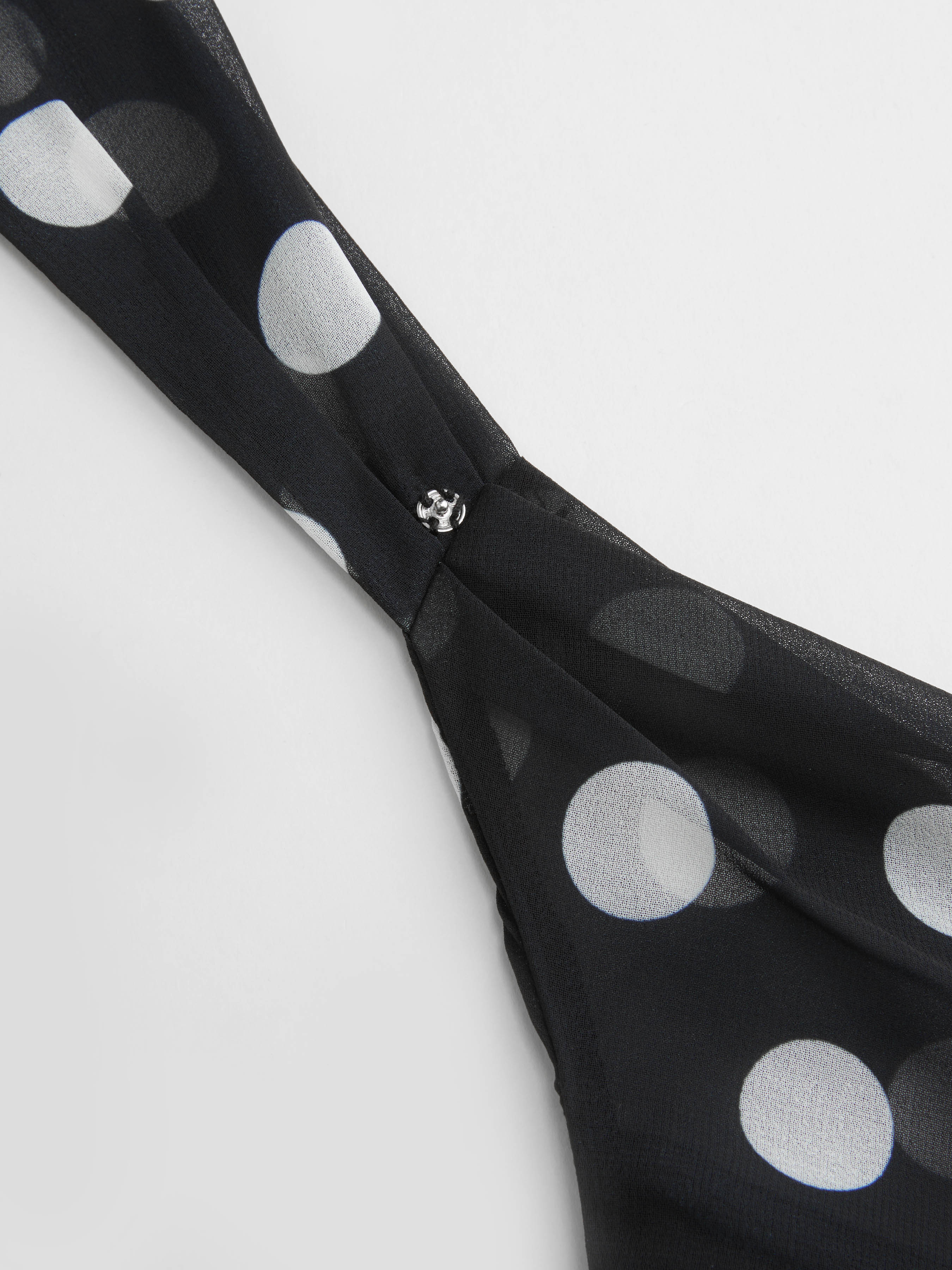 Cowl Neck Ruched Polka Dot Cami Top With Scarf & Mid Rise Mini Skirt Set