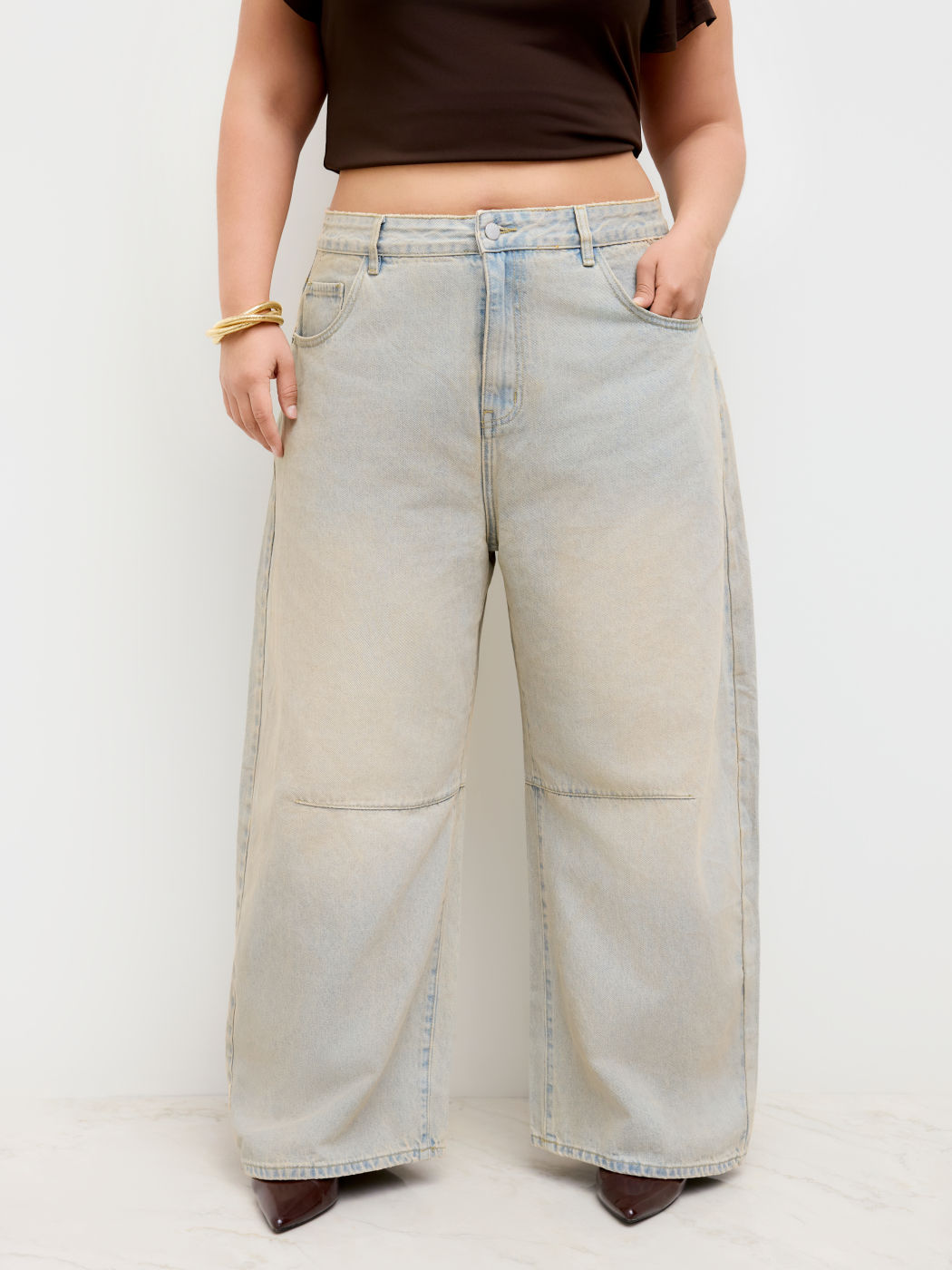 Cider Denim Low Rise Pocket Barrel-leg Jeans Curve & Plus