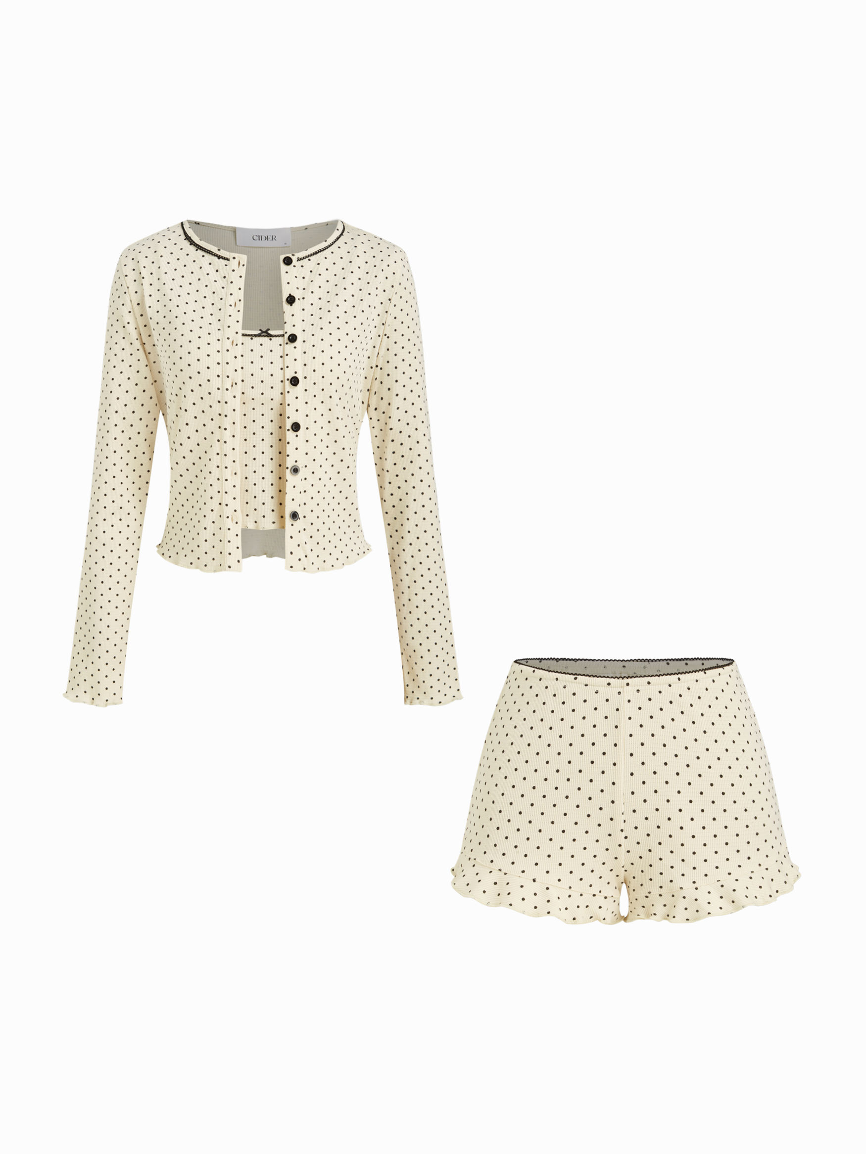 CDR Asymmetrical Neck Ruched Top & Mid Rise Micro Shorts Set