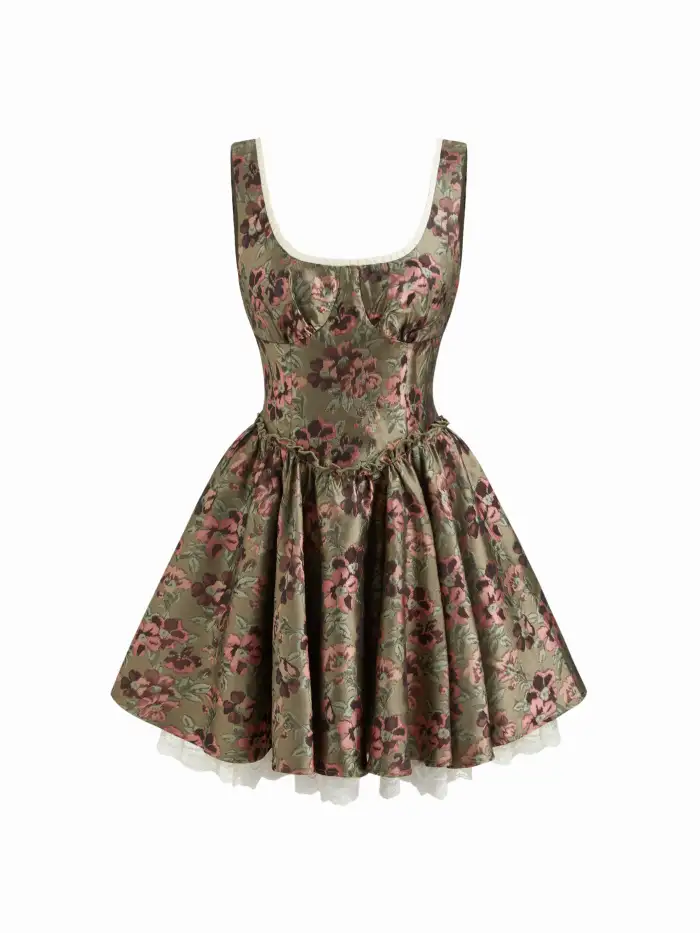 Denim Mid Waist Leopard Wide Leg Pants